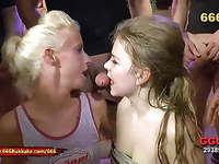 Piss and Cum for German blonde teen sluts - 666Bukkake 