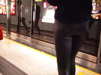 Candid Leather Pants - Girl in the Subway