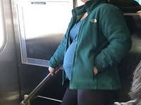 Candid Preggo on Train 