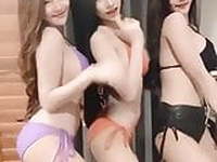 Chinese girl bikini webcam show boobs