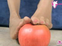 Snow White footjob in black pantyhose