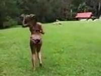 Indian girl overjoyed wearing bikini for first time leaked
