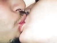 Lips kissing with ex wife 