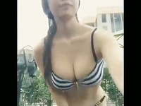 Sexy Asian girl big boobs naked bikini